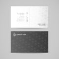 Business card name design template with floral pattern, vector illustration. Royalty Free Stock Photo