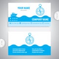 Business card - Navigation compass - maritime symbols