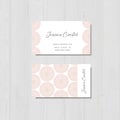 Business card with pink laces, handmade crochet business card