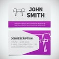 Business card print template with garters logo