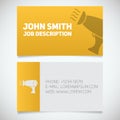 Business card print template with hair dryer logo