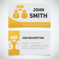 Business card print template with interview logo Royalty Free Stock Photo