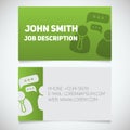 Business card print template with interview logo Royalty Free Stock Photo