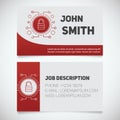 Business card print template with open lock logo Royalty Free Stock Photo
