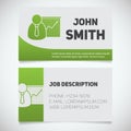 Business card print template with presentation graph logo Royalty Free Stock Photo
