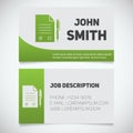 Business card print template with signed contract and pen logo