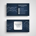 Business card with printed circuit board in blue design