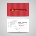 Business card red container vector background for cargo or shipping company
