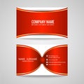 Business card red gold ribbon vector art design