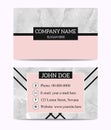 Rose Gold White Black Marble Business Card Template .