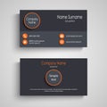 Business card with round elements in gray orange design