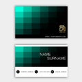 Luxurious business card design. With inspiration from abstract. Green color on gray background . Royalty Free Stock Photo