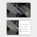 Modern business card template design. With inspiration from the abstract. Contact card for company. Two sided black and white on t