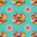 The seamless pattern design was inspired by purple flowers. Vector illustration. Royalty Free Stock Photo