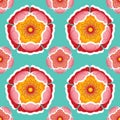 The seamless pattern design was inspired by colourful flowers. Royalty Free Stock Photo
