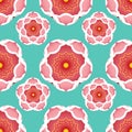 The seamless pattern design was inspired by colourful flowers. Royalty Free Stock Photo