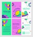 Business card set with flat abstract elements Royalty Free Stock Photo