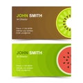 Business card set kiwi watermelon