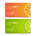 Business card set orange lime