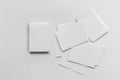 business card stack on paper white Royalty Free Stock Photo