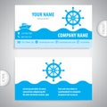 Business card - steering wheel rudder - ship steering