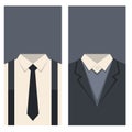 Business Card with Suits and Ties Design. Vector Royalty Free Stock Photo