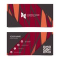 Business Card Template with Black Red Background.