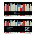 Business Card Template with Colorful City Background. Royalty Free Stock Photo