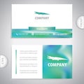 Crocodile symbol with sharp teeth. Business card template.