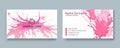 Business card template design with brush strokes. Royalty Free Stock Photo