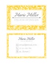 Business card template design for spa beauty salon. Services on eyelash extension. Golden luxury layout