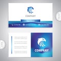 Business card template. Eagle head symbol for strong and successful business. Concept for business and commerce Royalty Free Stock Photo