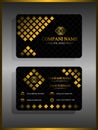 Business card template, elegant modern style with gold squares pattern, Royalty Free Stock Photo