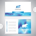 Grizzly bear or polar bear icon. Symbol for strong managerial leadership. Business card template.