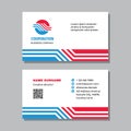 Business card template with logo - concept design. Computer network electronic technology visit card branding. Cooperation Royalty Free Stock Photo