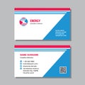 Business card template with logo - concept design. Computer network electronic technology visit card branding. Power electric