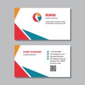 Business card template with logo - concept design. Human chracter concept visit card branding. People fitness sport sign. Vector