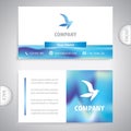 Seagull icon. Symbol for sport yacht clubs and sea resorts. Shops and restaurant. Business card template.