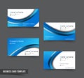 Business Card template set 50 blue curve element for modern bus Royalty Free Stock Photo