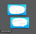 Business Card template set 51 blue and speech bouble element for Royalty Free Stock Photo