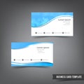 Business Card template set clear style blue and curve wave e Royalty Free Stock Photo