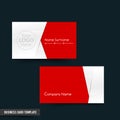 Business Card template set 64 red and white basic geometry element vector illustration eps10 Royalty Free Stock Photo