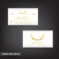 Business Card template set 043 Vintage Clear design with gold w
