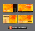 Business Card template set 019 Yellow and Orange polygonal back Royalty Free Stock Photo