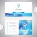 Symbol of the trident of the god of the seas Poseidon. Business card template.
