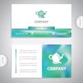 Teapot with tea leaf. Concept for teahouses and restaurants. Business card template. Royalty Free Stock Photo