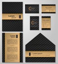 Business card template Vcard set black and gold style Royalty Free Stock Photo