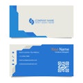 Business Card Template with White Blue Background.