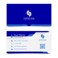 Business Card Template with White Blue Background.