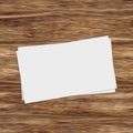 Business card template on wooden table